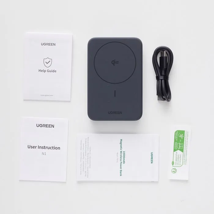 UGREEN - Batterie externe 10000 mAh Qi 30W, charge rapide sans fil et filaire via USB-C et USB-A - Noir UGREEN - Batterie externe 10000 mAh Qi 30W, charge rapide sans fil et filaire via USB-C et USB-A - Noir