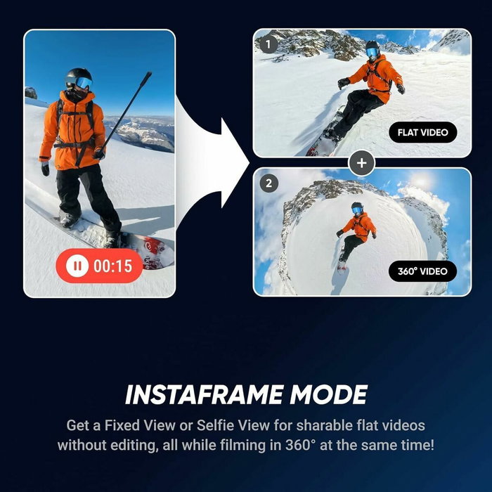 Insta360 X5 - Caméra de sport 360° 8K Étanche