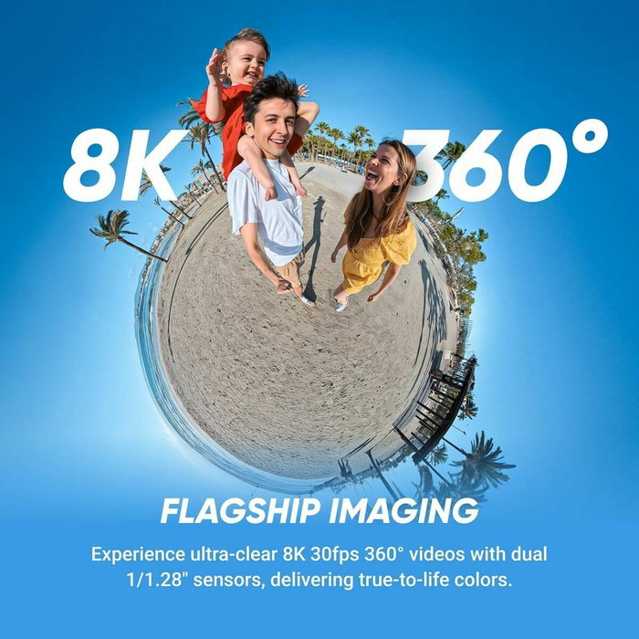 Insta360 X5 - Caméra de sport 360° 8K Étanche