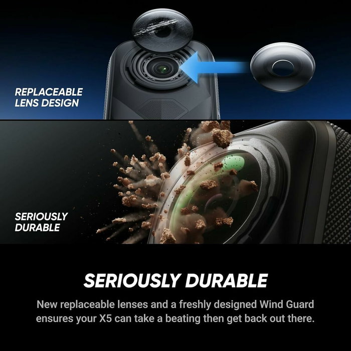 Insta360 X5 - Caméra de sport 360° 8K Étanche