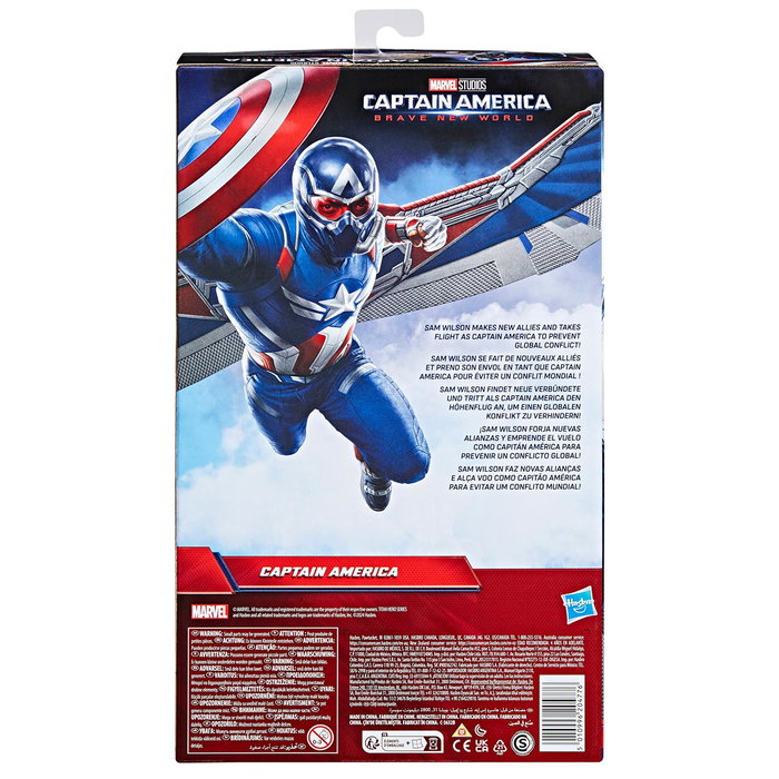 Hasbro - Figurine Deluxe Capitaine America Titan Hero F9301 - Échelle 30 cm avec Bouclier et Ailes Amovibles