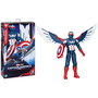 Hasbro - Figurine Deluxe Capitaine America Titan Hero F9301 - Échelle 30 cm avec Bouclier et Ailes Amovibles