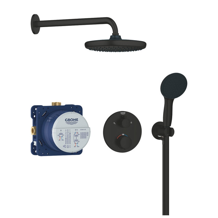 GROHE Ensemble de douche encastré Noir 25 cm GROHE Ensemble de douche encastré Noir 25 cm