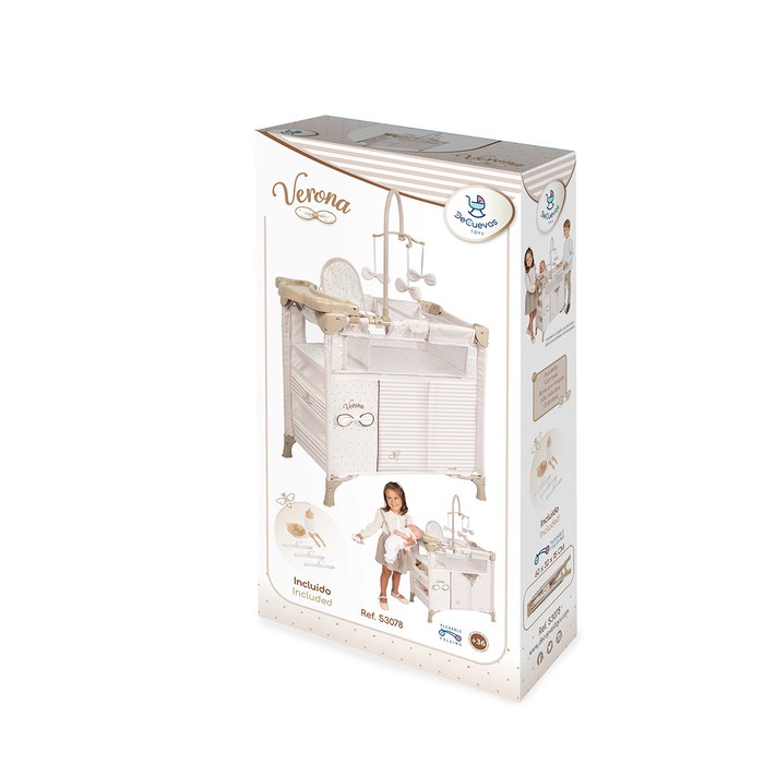 Decuevas Armoire Changeuse Pliable Verona avec Accessoires pour Poupées