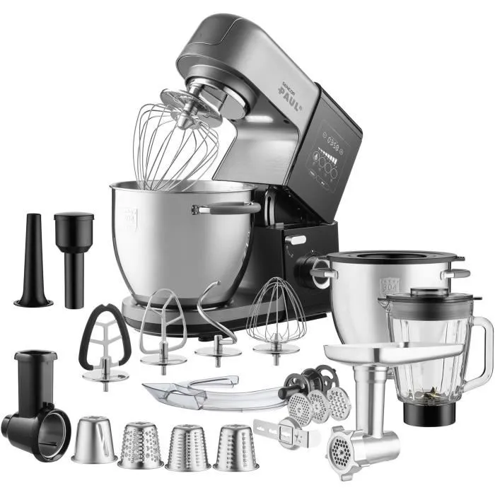 Sencor STM 8970 PAUL 3 - Robot pâtissier multifonction 1800 W - Noir / Acier Sencor STM 8970 PAUL 3 - Robot pâtissier multifonction 1800 W - Noir / Acier