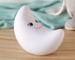 KioKids - Lampe veilleuse décorative lune, lumière d'accompagnement douce pour enfant, peur du noir, chambre, nuit, blanc