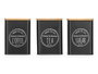 KINVARA Lot de 12 bocaux avec couvercle en bambou noir