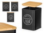 KINVARA Lot de 12 bocaux avec couvercle en bambou noir