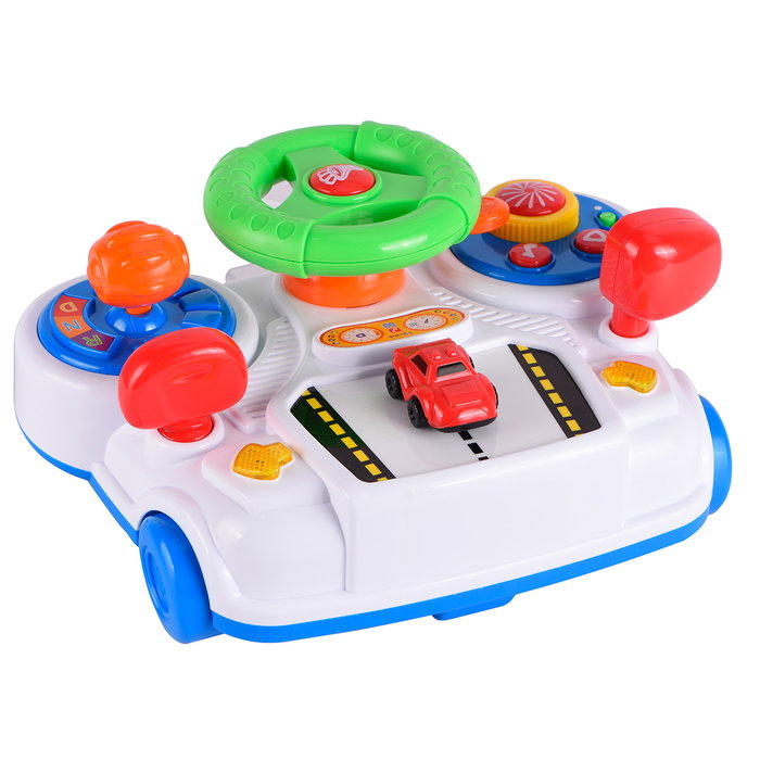 Tachan Mon Premier Volant Bébé avec Sons, Musique et Lumières - Jouet d'Éveil Multilingue (Anglais, Français, Allemand, Italien, Portugais, Espagnol) pour Enfants dès 6 Mois