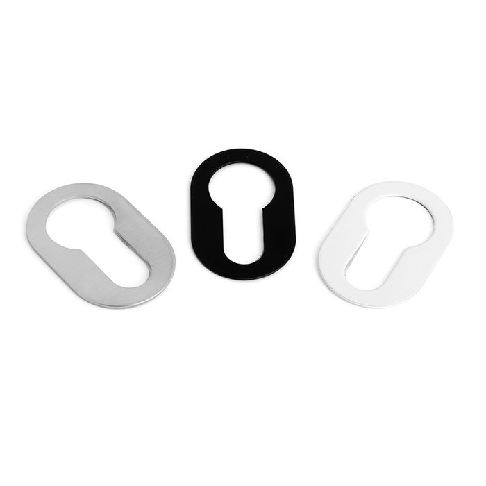 NUDA Porte-clés adhésif ovale 26x42x1 mm finition chrome satiné noir blanc finition blanc nuda