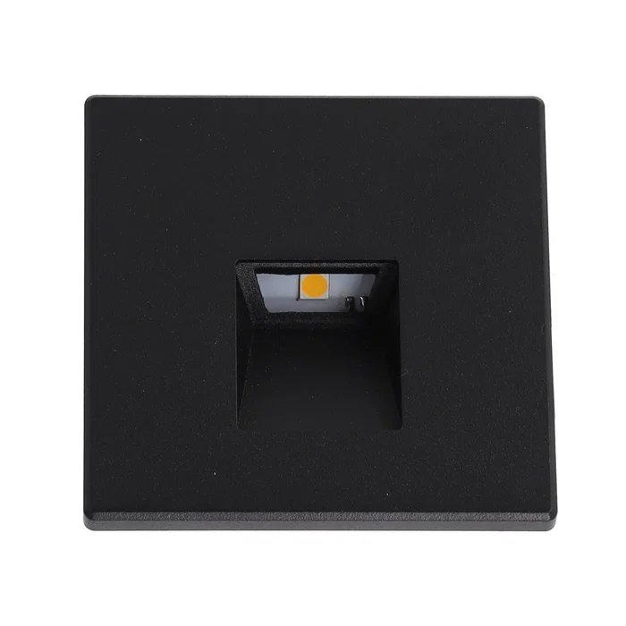 Plafonnier LED Encastrable 3W IP65 Blanc Chaud 3000K Noir pour Escaliers et Extérieur