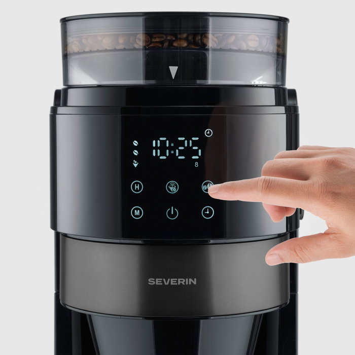 Severin KA4831 Machine à café filtre avec broyeur et verseuse isotherme Noir/Inox Severin KA4831 Machine à café filtre avec broyeur et verseuse isotherme Noir/Inox
