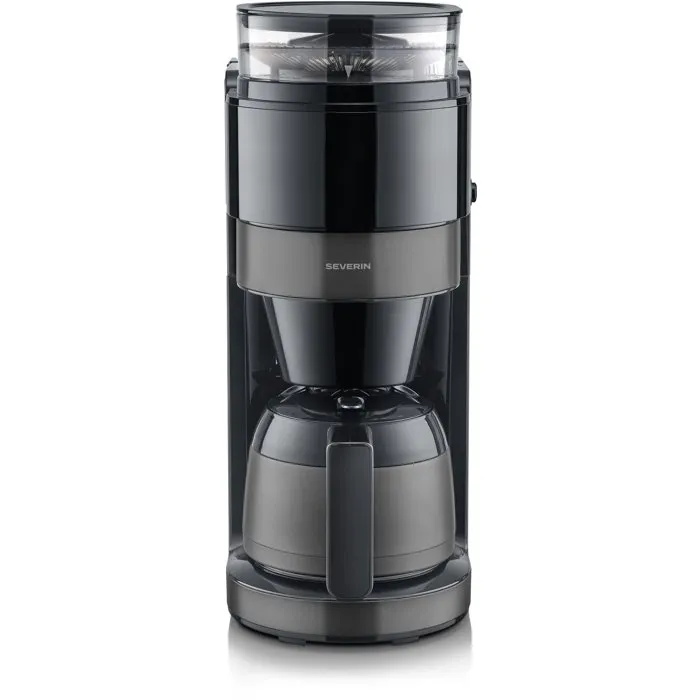 Severin KA4831 Machine à café filtre avec broyeur et verseuse isotherme Noir/Inox Severin KA4831 Machine à café filtre avec broyeur et verseuse isotherme Noir/Inox