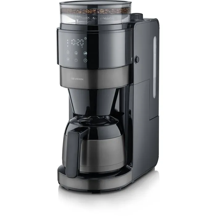 Severin KA4831 Machine à café filtre avec broyeur et verseuse isotherme Noir/Inox Severin KA4831 Machine à café filtre avec broyeur et verseuse isotherme Noir/Inox