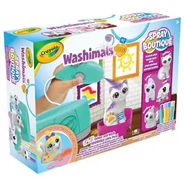 Crayola Kit de Coloriage Washimals Spray Boutique pour Enfants - Vaporiser et Colorier des Animaux Lavables, Pochoirs Inclus, Dès 3 Ans