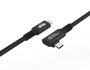 MicroConnect Câble USB-C vers USB-C Premium 4m, 100W, 20Gbps, USB 3.2 Gen 2x2, Angulaire