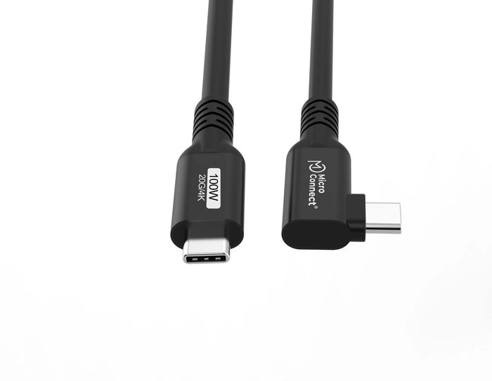 MicroConnect Câble USB-C vers USB-C Premium 4m, 100W, 20Gbps, USB 3.2 Gen 2x2, Angulaire MicroConnect Câble USB-C vers USB-C Premium 4m, 100W, 20Gbps, USB 3.2 Gen 2x2, Angulaire