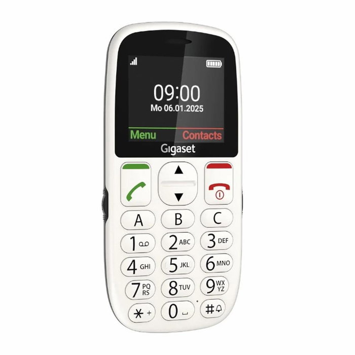 Gigaset Téléphone Mobile Senior GL395 Blanc - Écran 2.2", Bouton SOS, Clavier Grandes Touches, Base de Charge Gigaset Téléphone Mobile Senior GL395 Blanc - Écran 2.2", Bouton SOS, Clavier Grandes Touches, Base de Charge
