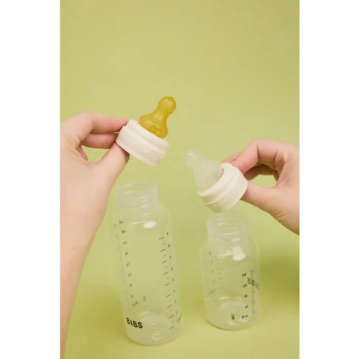 Bibs Biberon bébé avec embout rond, caoutchouc naturel, 270 ml, Ivory, Pack de 4