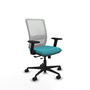 PIQUERAS Y CRESPO Chaise Haches Synchrone/Traslack Turquoise et Blanc, Accoudoirs 2D, Base Nylon Noir