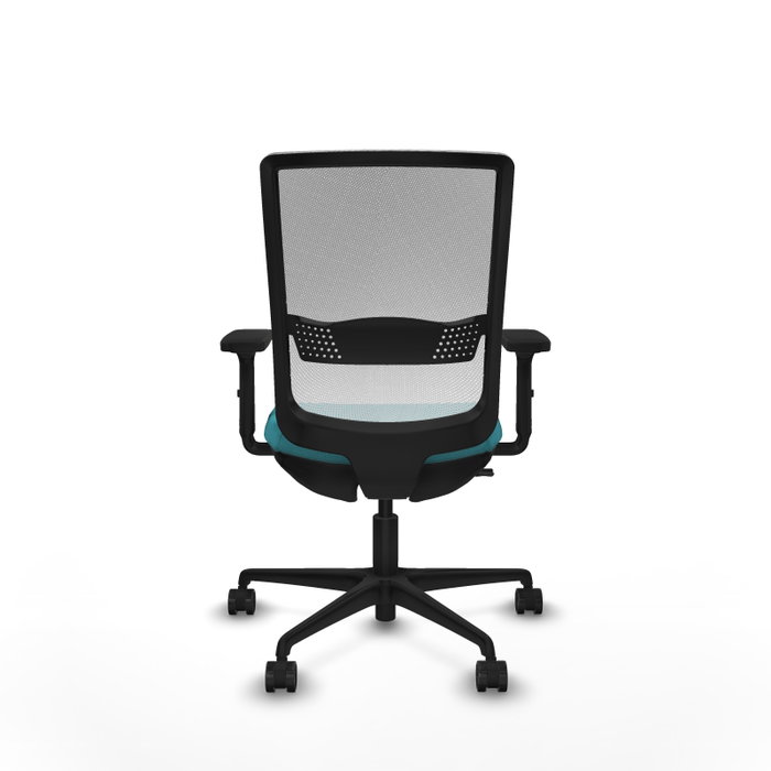 PIQUERAS Y CRESPO Chaise Haches Synchrone/Traslack Turquoise et Blanc, Accoudoirs 2D, Base Nylon Noir