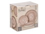 Vessia Vajilla 12 pièces Rayures Marron Porcelaine Service de Table 28x28x17 cm (Set de 2)