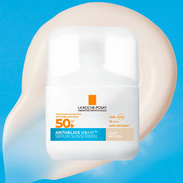 La Roche-Posay Anthelios UVAIR Sérum Solaire Teinté SPF50+ 50 ml - Acide Hyaluronique, Niacinamide, Hydratation 24h, Teint Unifié, Tous Types de Peau