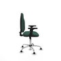 PIQUERAS Y CRESPO Chaise de bureau Algarra, tissu vert bouteille, base chromée, accoudoirs 2D