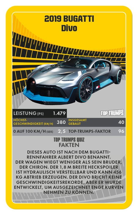 Winning Moves Super Cars jeu de cartes Top Trumps - Allemand
