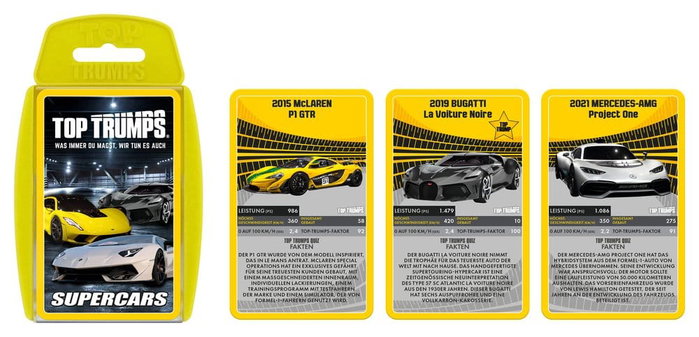 Winning Moves Super Cars jeu de cartes Top Trumps - Allemand