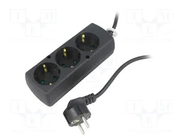 JONEX Rallonge réseau H05VV-F 3G1,5mm2 3m Noir