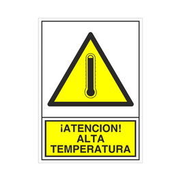 DUVER Signalisation 376 Plast.295X210'' Atencion Alta Temperatura Plastique Haute Température 295x210mm