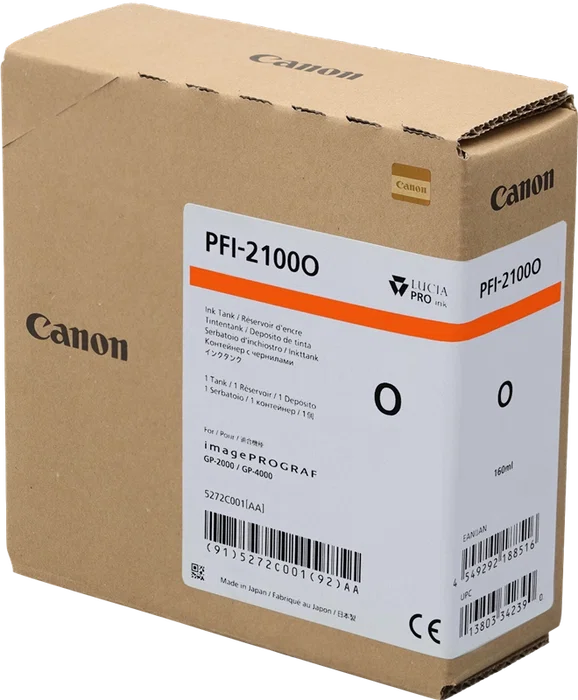Canon PFI-2100 5272C001 Cartouche d'encre Orange 160ml pour imprimante Canon PFI-2100 5272C001 Cartouche d'encre Orange 160ml pour imprimante
