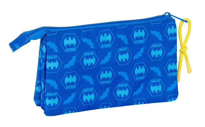 Safta Portatodo triple Batman preescolar, boîte de rangement triple compartiments, 22 x 12 x 3 cm, pour enfants à partir de 3 ans