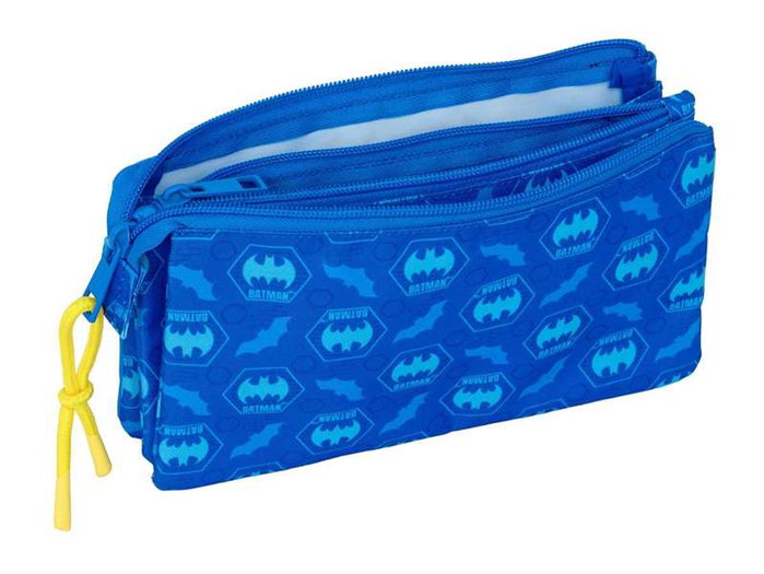 Safta Portatodo triple Batman preescolar, boîte de rangement triple compartiments, 22 x 12 x 3 cm, pour enfants à partir de 3 ans