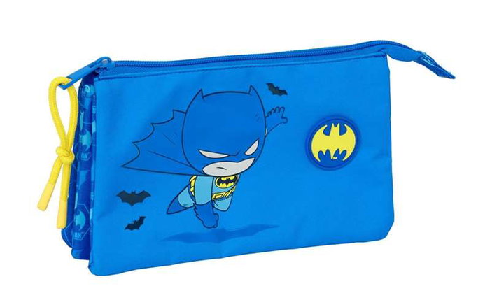 Safta Portatodo triple Batman preescolar, boîte de rangement triple compartiments, 22 x 12 x 3 cm, pour enfants à partir de 3 ans