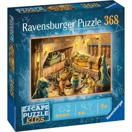 Ravensburger Escape Puzzle Kids, puzzle escape game éducatif 368 pièces sur l'Égypte ancienne, pour enfants dès 9 ans