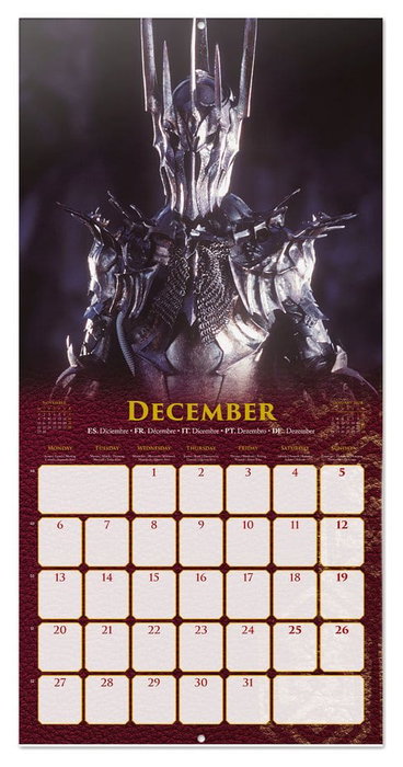 Grupo Erik Le Seigneur des Anneaux Calendrier mural 2027 30 x 30 cm