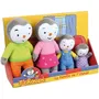 Jemini Coffret de 4 Peluches T'Choupi - Famille (T'Choupi, Fanni, Malola, Toine) - Peluches d'environ 19 cm - Jouet d'imagination pour enfants