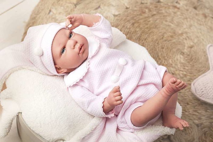 Muñecas Arias Poupée Reborn Raquel 40 cm avec Couverture et Peluche, Version Espagnole