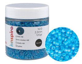 Innspiro Rocaille de verre ronde aurora boreale bleu 2,3 mm, 120g