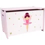 Fun House Coffre à jouets en bois Danseuse Ballerine - H.40 x L.58 x P.36 cm, MDF, à partir de 36 mois