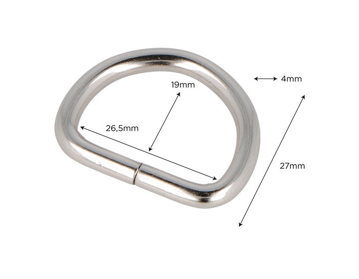 Innspiro Anneaux en forme de D en Fer Nickel 26,5 mm (Lot de 5) Innspiro Anneaux en forme de D en Fer Nickel 26,5 mm (Lot de 5)