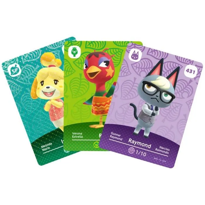 Nintendo Amiibo - Cartes Amiibo Animal Crossing Série 5, Lot de 3 Cartes dont 1 Carte Spéciale, Compatibles Switch, 3DS, Wii U