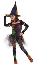 Rubies - Déguisement Enfant Sorcière Toile d'Araignée Taille L 8-10 Ans