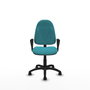 PIQUERAS Y CRESPO Chaise de bureau Algarra, tissu turquoise, accoudoirs fixes
