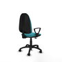 PIQUERAS Y CRESPO Chaise de bureau Algarra, tissu turquoise, accoudoirs fixes