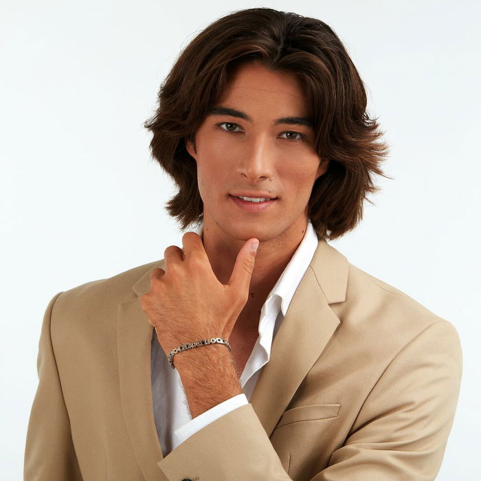 Bracelet Homme Maserati Acier inoxydable 21,5 cm Argenté