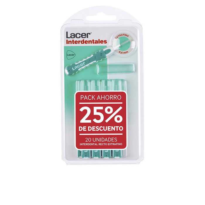 Lacer Brossettes Interdentaires Droites Extra Fines 0,6 mm - Lot de 2 x 10 Unités