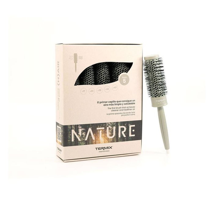 Termix - Pack de 5 brosses rondes professionnelles Nature (ø17, ø23, ø28, ø32, ø43) pour brushing, lissage et volume Termix - Pack de 5 brosses rondes professionnelles Nature (ø17, ø23, ø28, ø32, ø43) pour brushing, lissage et volume